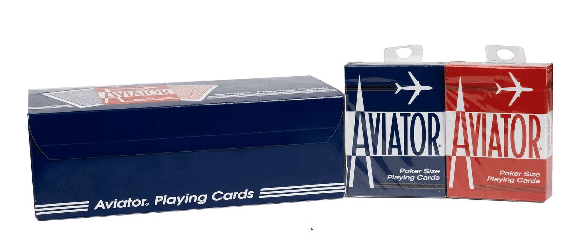 Aviator Playing Cards, 12 Pack, Standard Index Card Decks, Red and Blue - Poker Size