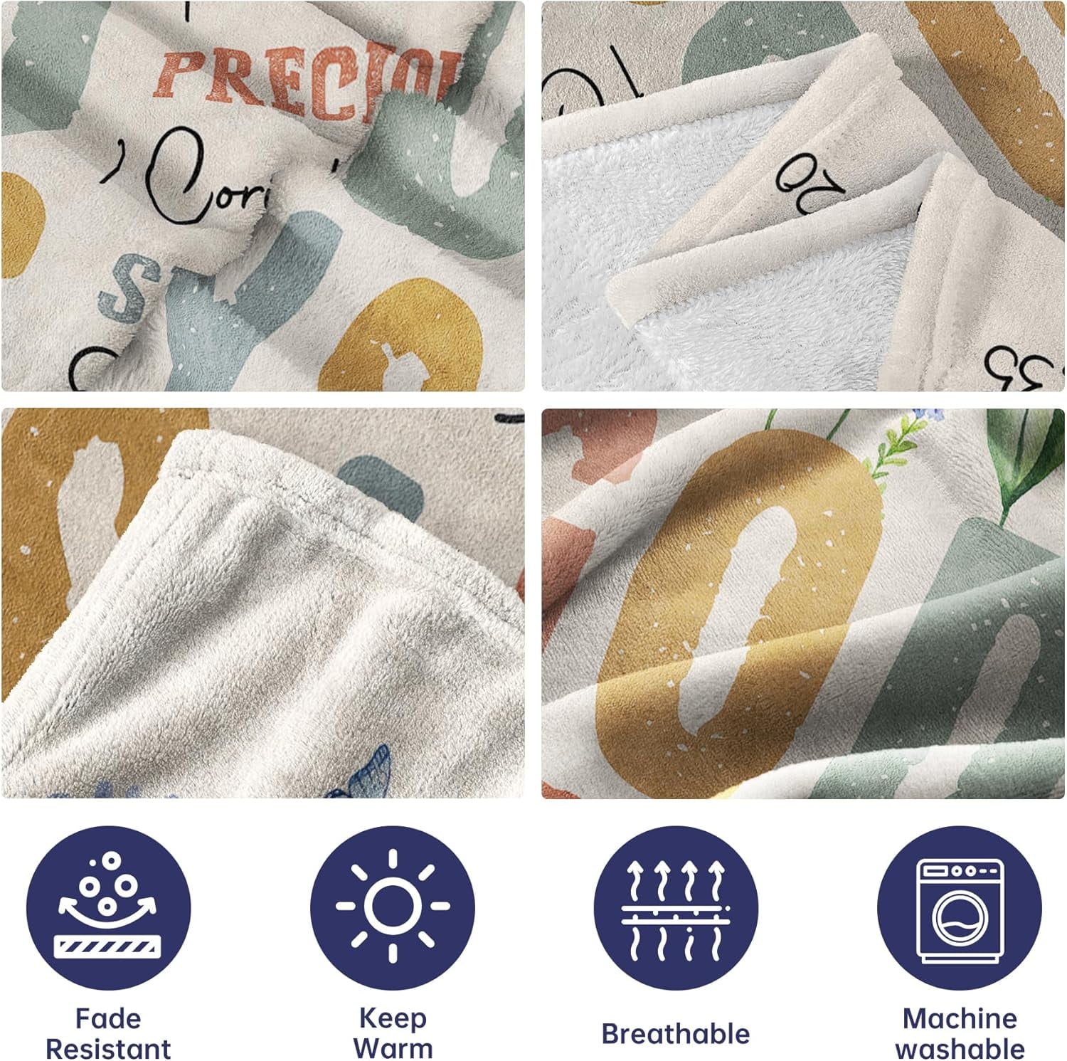 Christian Gifts for Women Birthday - Inspirational Floral Throw, Religious Birthday Gift for Women, Christian Blanket for Mom Sister Friend Girl, Baptism Confirmation Spiritual Gift for Her