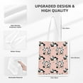 thumbnail image 3 of DouZhe Reusable Grocery Bags, Funny Pandas Pink Lightweight Polyester Canvas Cloth Tote Bag for Travle Gym Shopping School, 15" x 16", 3 of 7