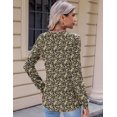 thumbnail image 3 of Camisas de manga larga Kistore casual plisadas con cuello redondo para mujer, 3 of 5
