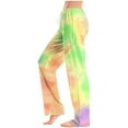 thumbnail image 4 of Mens Tie Dye Pajama Pants Big & Tall Sleep Lounge Pants Drawstring Soft Pjs Bottoms with Pockets Yellow, XXL, 4 of 6