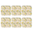 thumbnail image 2 of Pofeuu Lemon Leaves Print Leather Coasters Set of 6, Round Cups Mugs Mat Pad for Home Kitchen Heat Resistant Drink Coasters,Square, 2 of 7