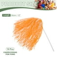 thumbnail image 2 of Uxcell Cheerleader Pom Poms Spirit Shakers Cheer Pompoms, Long Handle for Team Sports Dance Party Performance Cheering Orange White, 2 of 5