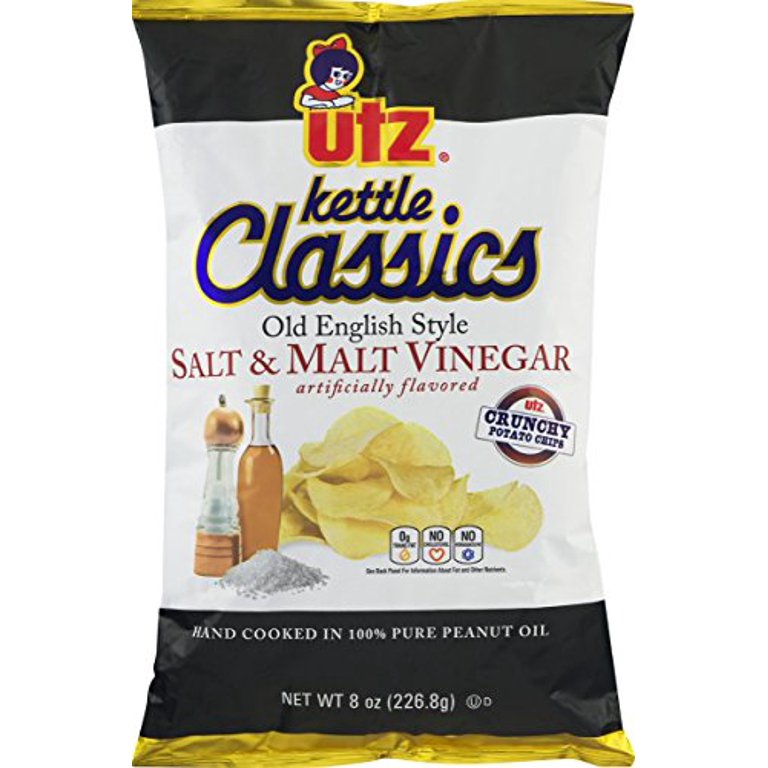Utz Kettle Classics Potato Chips Salt Malt Vinegar Gluten, 41 OFF