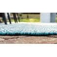 thumbnail image 5 of Unique Loom Outdoor Trellis Collection Area Rug - Deco Trellis (9' x 12' 2" Rectangle Teal/Ivory), 5 of 7