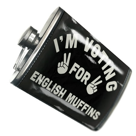 

NEONBLOND Flask I m Voting For English Muffins Funny Saying