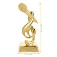 thumbnail image 2 of HINTRMENT Trophée Microphone Doré Récompense Décorative pour Karaoké et Concours de Chant Décoration, 2 of 8