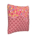 thumbnail image 2 of Bingfone Chocolate with Flowing Cream Linen Throw Pillow Covers Cushion Case Pocket Button Vintage Farmhouse Pillowcase for Sofa Couch Bed 16"x16", 2 of 9