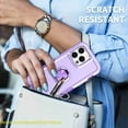 thumbnail image 6 of SaniMore for iPhone 15 Pro 6.1" Magnetic Case, Rugged PC & TPU Bumpers with Car Mount & Ring Kickstand Heavy Duty Full Body Protective Case for 15 Pro Women Men, Purple, 6 of 11