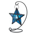 thumbnail image 1 of 10001138 Blue Glass Star Lantern Stand, 1 of 1