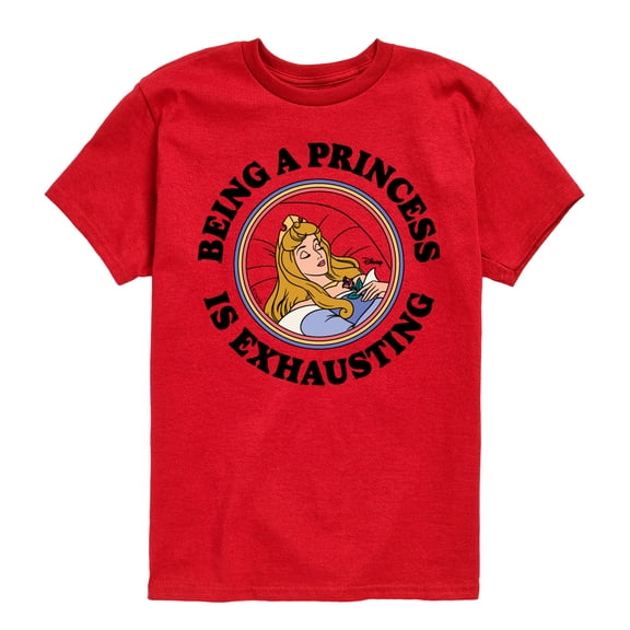 Disney - Princess Exhausting - Youth Boys Short Sleeve Graphic T-Shirt