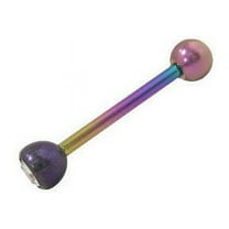 Titanium Barbell Tongue Ring with Jewel