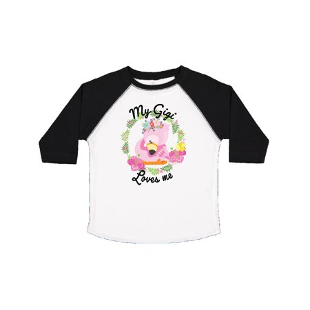 

Inktastic Baby Flamingo My Gigi Loves Me with Flower Wreath Gift Toddler Boy or Toddler Girl T-Shirt