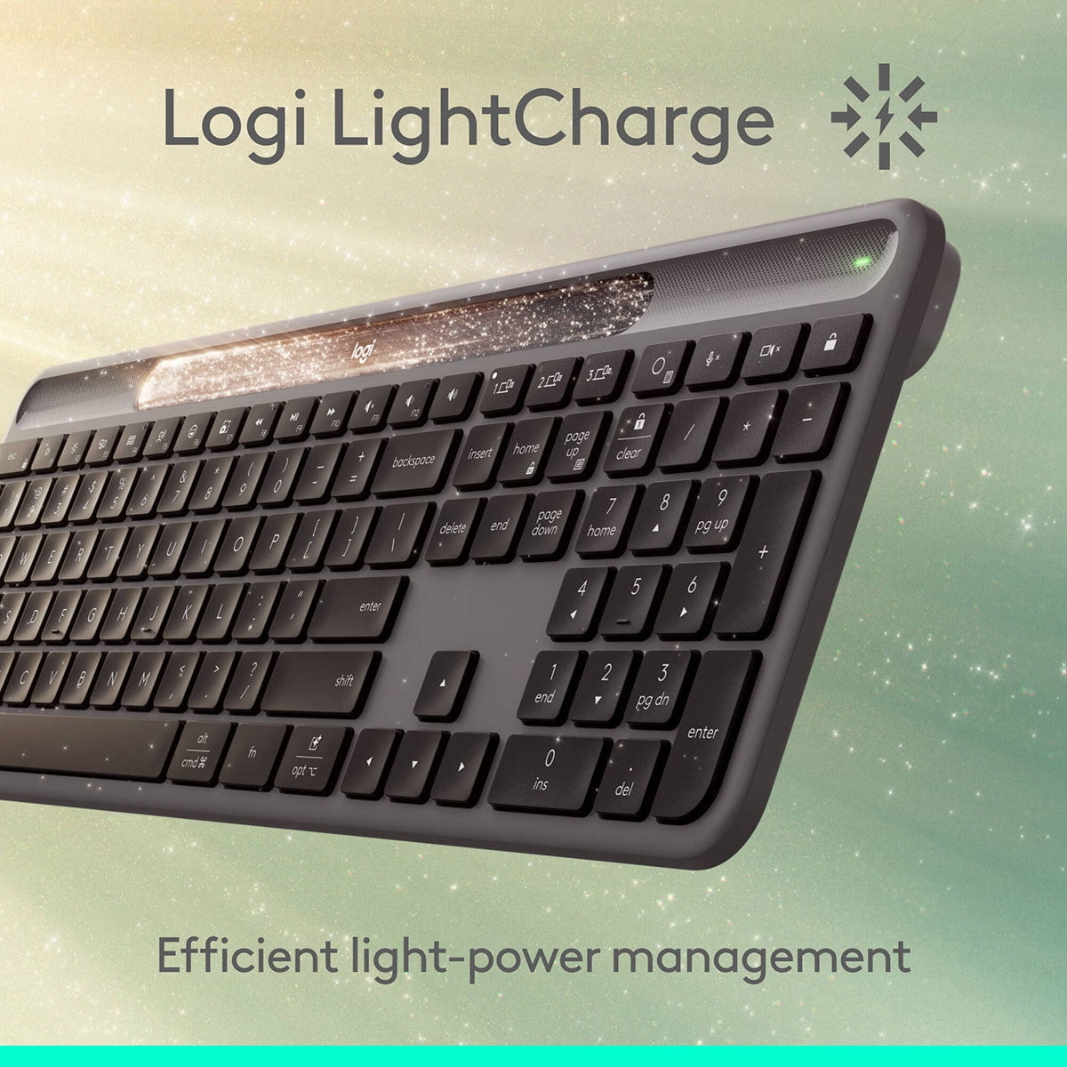 Logitech Signature Slim Solar+ K980 Wireless Keyboard, Graphite