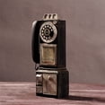 thumbnail image 3 of Bearachild Exquisitos adornos de teléfono Retro, materiales de resina, estilo único, modelo de teléfono público con esfera Retro Decoración del hogar Rojo, 3 of 6