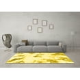 thumbnail image 3 of Ahgly Company Machine Washable Indoor Square Abstract Yellow Modern Area Rugs, 5' Square, 3 of 4