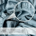 thumbnail image 5 of Pacific Cotton 300SATIN-AZUR-QU 300 Thread Count Sateen Sheet Set&#44; Azure - Queen Size, 5 of 6