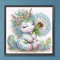 thumbnail image 3 of Pintura de diamante 5D DIY taladro en forma especial parcial diente de león unicornio 30x30cm, 3 of 9