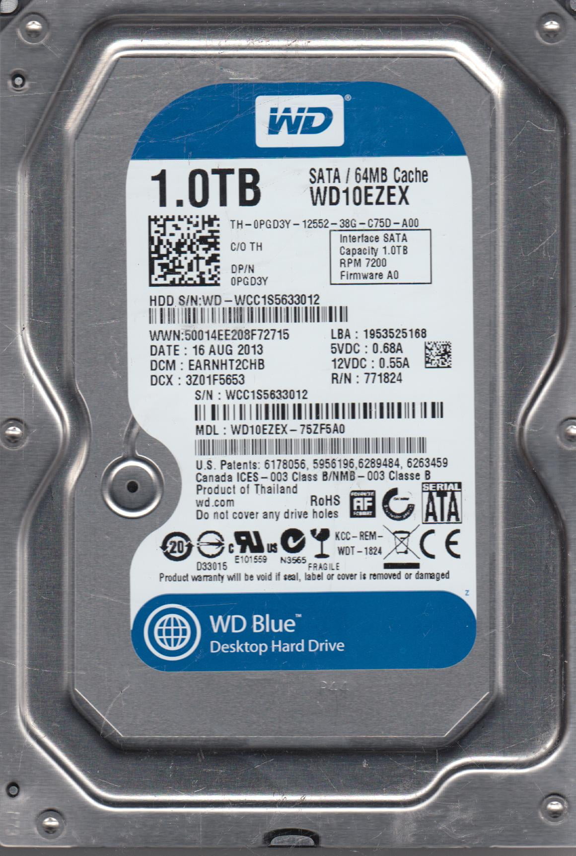 Western Digital WD20PURX-64P6ZY0 2TB DCM: HHNNHT2MHB - Walmart.com