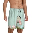 thumbnail image 2 of Easygdp White Bunny Bottom And Easter Eggs Men's Short Pajama Pants, Sleep Shorts, Household Pants, Casual Pants with Pockets - Small, 2 of 9