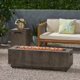 thumbnail image 3 of GDF Studio Jasmine Outdoor 50,000 BTU Rectangular Fire Pit with Tank Holder, Brown Wood Pattern, 3 of 13
