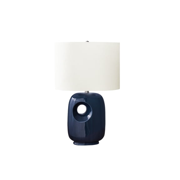 Lighting - 26"h - Table Lamp - Blue Ceramic - Ivory/Cream Shade - Contemporary