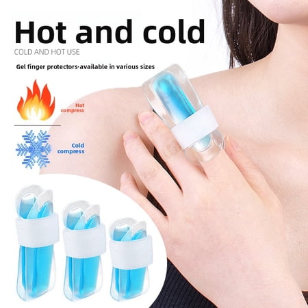 Reusable Gel Finger Wrap Cold Hot Therapy 2 Pack PVC Ice Pack for Arthritis Sprained Finger Pain Relief Adjustable 2.8 in
