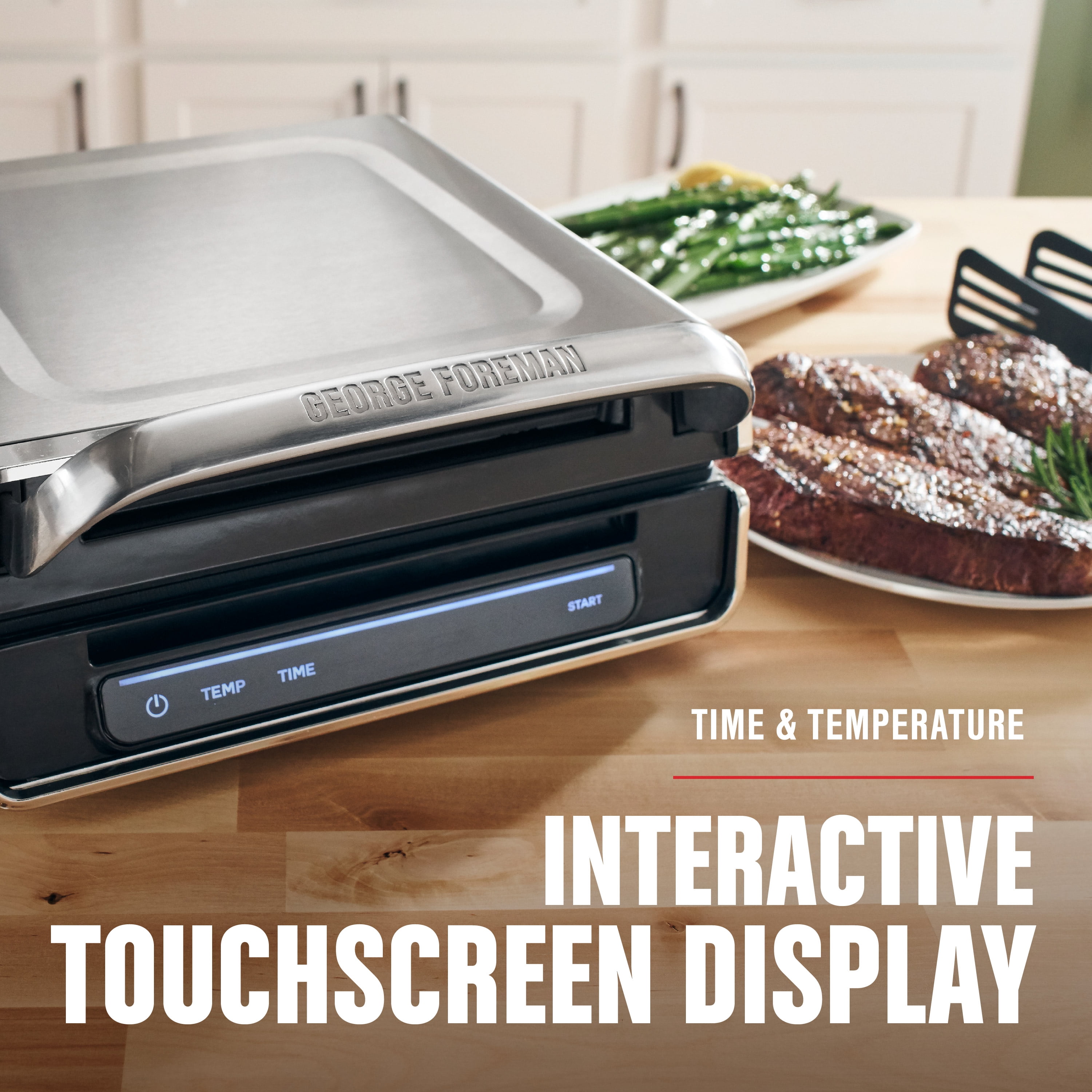 George Foreman Smokeless Grill Series Touchscreen Family Size 4-6 Servings