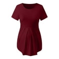 thumbnail image 4 of zttd women's maternity nursing tops breastfeeding floral printed top shirt double layer soft short sleeve pregnancy clothes blouse, 4 of 6