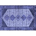 thumbnail image 1 of Ahgly Company Machine Washable Indoor Rectangle Persian Blue Traditional Area Rugs, 7' x 9', 1 of 4