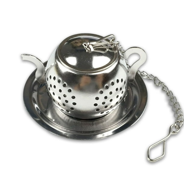 Infusor de té suelto Inteprter en forma de tetera de Acero inoxidable con colador de cadena