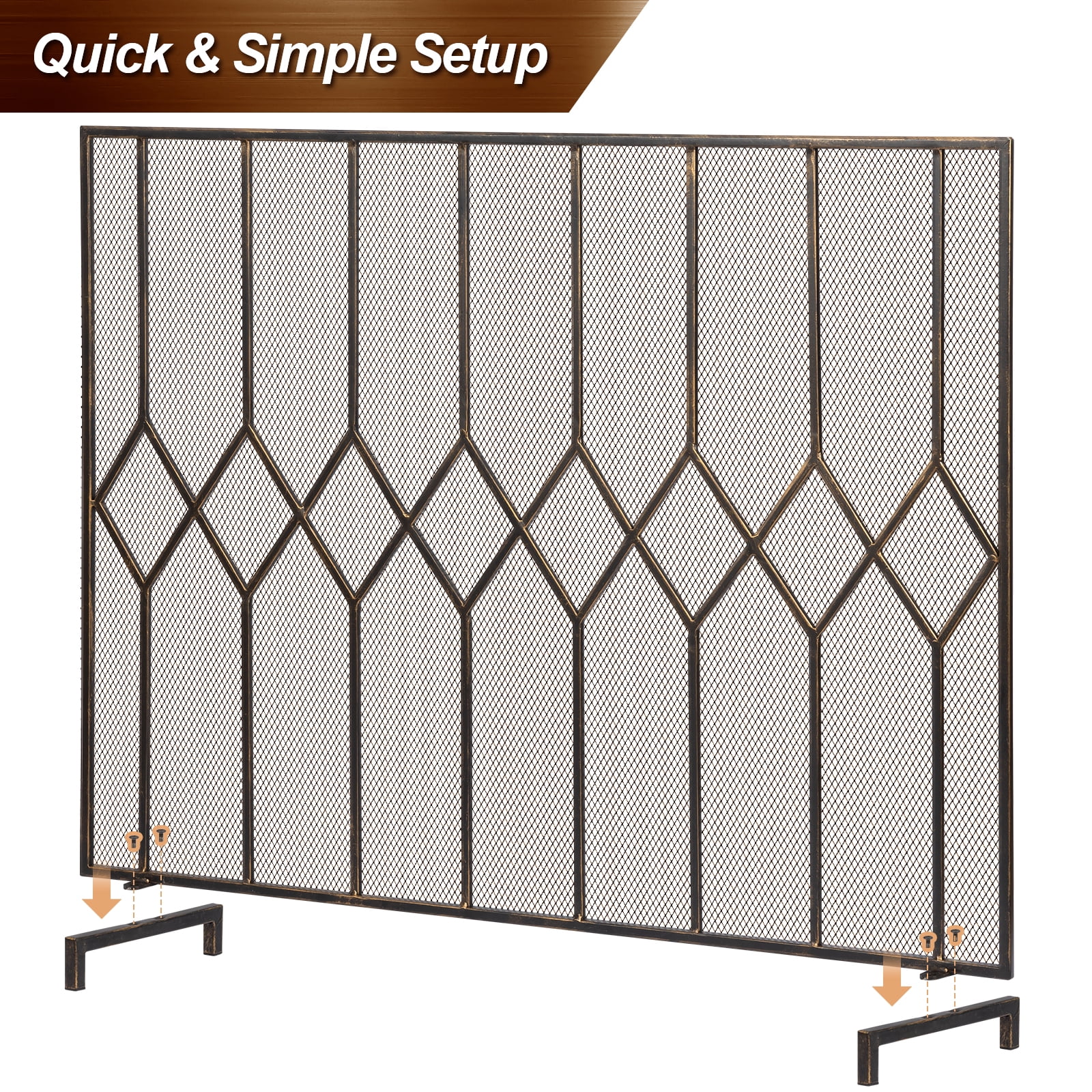 Buy Amagabeli Fireplace Screens for Wood Burning Fireplace Single Panel