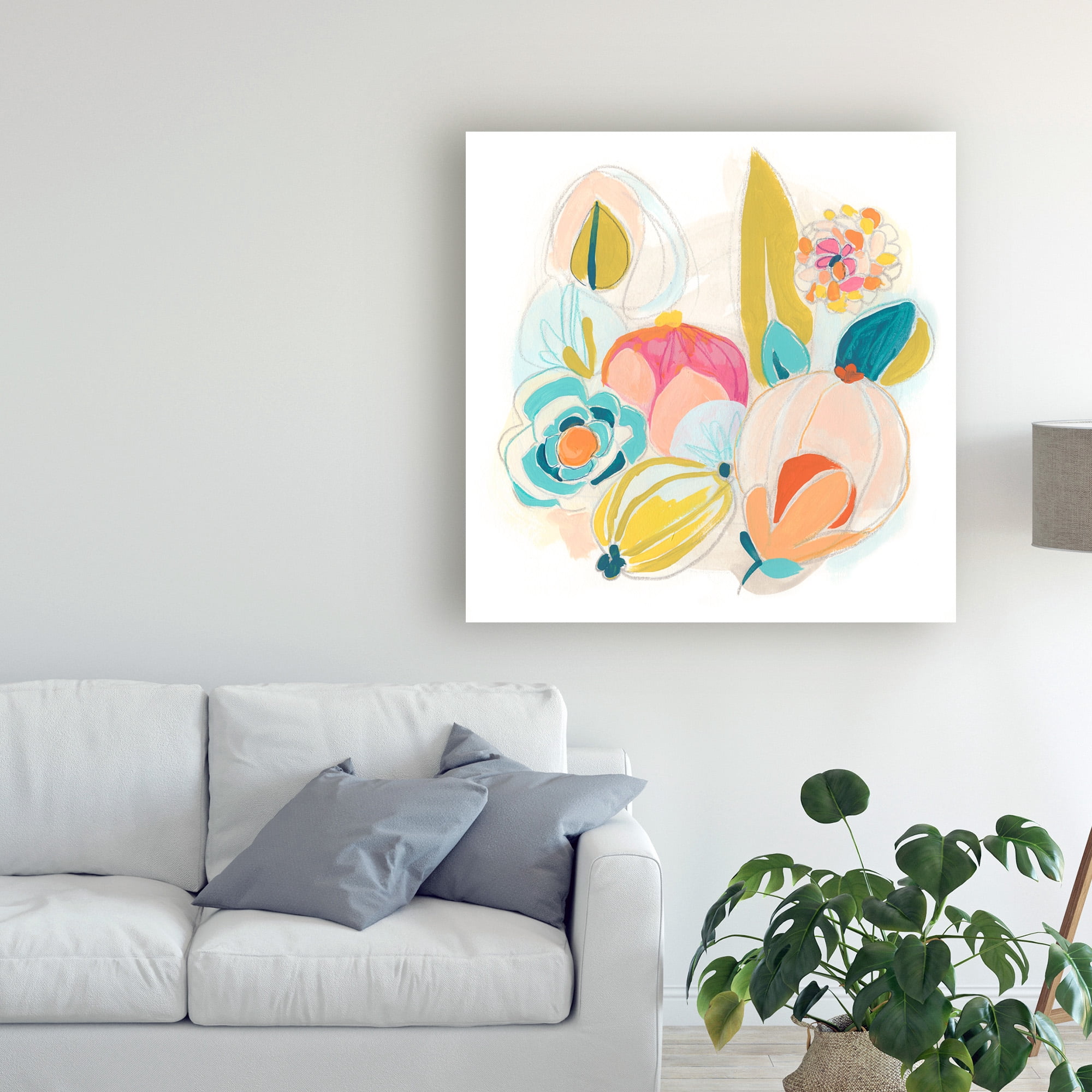 Trademark Fine Art 'Floral Vibe II' Canvas Art by June Erica Vess