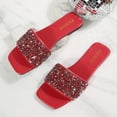 thumbnail image 5 of Roncen Women's Sandals Rhinestone Boho Dressy Wedding Cute Square Open Toe Slides Shoes 2026, 5 of 9