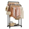 thumbnail image 1 of Perchero Sakugi Clothing con estante de malla de almacenamiento y ruedas, 1 of 3