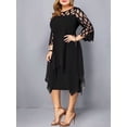 thumbnail image 4 of Vestidos de talla grande para mujer 3xl 4xl 5xl 6xl vestido de noche de encaje de tallas grandes ropa elegante negra vestido de fiesta Extra grande 2024, 4 of 7