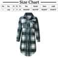thumbnail image 3 of Womens Plaid Long Shacket Jackets Long Sleeve Button Down Casual Shirts, 3 of 6