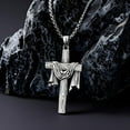 thumbnail image 4 of Cross Necklace for Men 925 Sterling Silver Jesus Cloth on Cross Necklaces Christian Crucifix Pendant Religious Jewelry Gifts for Men 22"+2", 4 of 6