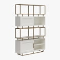 thumbnail image 4 of CosmoLiving by Cosmopolitan Goldie Modern Bookcase Room Divider, White and Brassy Gold, 4 of 13