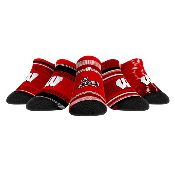 Unisex Rock Em Socks Wisconsin Badgers Super Fan Five-Pack Low-Cut Socks Set