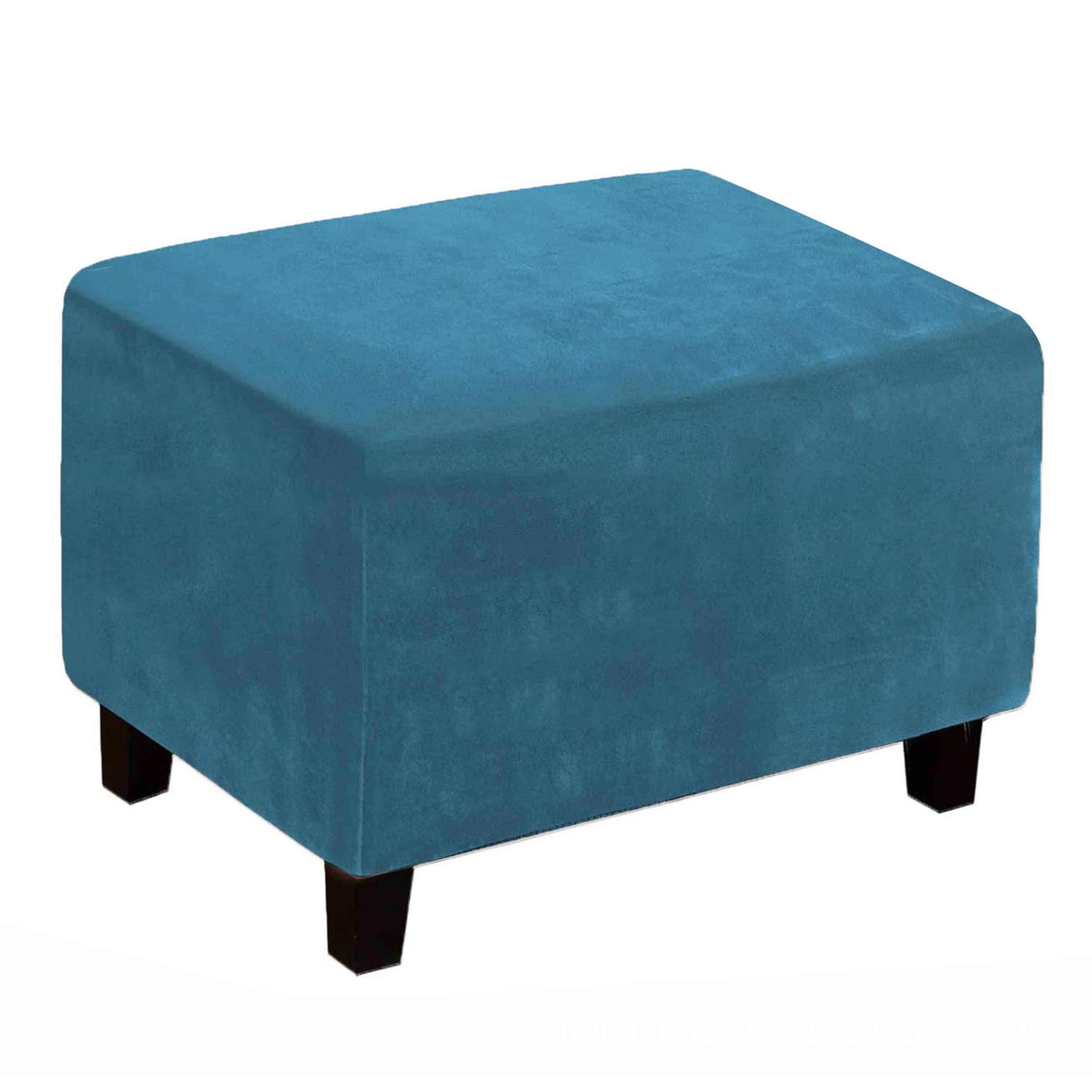 Ottoman Cover Rectangle,Velvet Ottoman Cover Stretch,Soft Ottoman