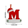 thumbnail image 3 of Moocorvic Personalized Letter Christmas Ornaments with Red Hat, Christmas Tree Hanging for Stockings Ornaments(M), 3 of 5