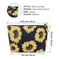 thumbnail image 2 of HAWEE Cosmetic Bag for Women Girls Make up Storage Pouch Case Portable Zipper Travel Accessories Organizer for Toiletry Water Repellent, Sunflower, 2 of 7