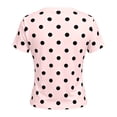 thumbnail image 4 of Trendfront Womens Polka Dot T Shirt Crewneck Short Sleeve Slim Fit Cropped Casual Tee Summer Going Out Everyday Fashion Tops, 4 of 5