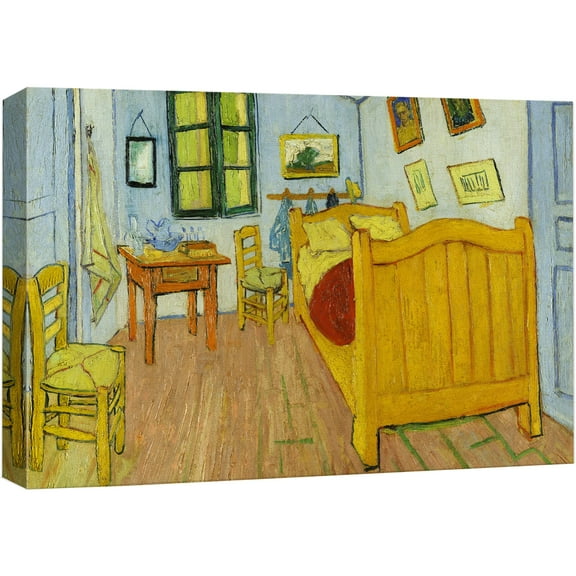 wall26 Canvas Print Wall Art The Bedroom by Master Artist Vincent Van Gogh Nature Wilderness Illustrations Fine Art Relax/Calm Multicolor for Living Room, Bedroom, Office - 16"x24"