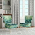 thumbnail image 2 of Designart "Misty pasture I" Teal Abstract Landscape Upholstered Accent Chair - Modern Arm Chair For Bedroom, 2 of 5