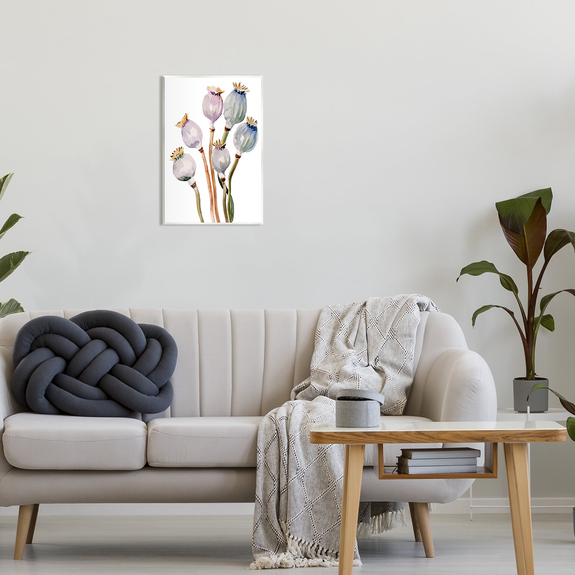 Stupell Industries Poppy Pods Watercolor Botanicals Botanical & Floral Painting Unframed Art Print Wall Art