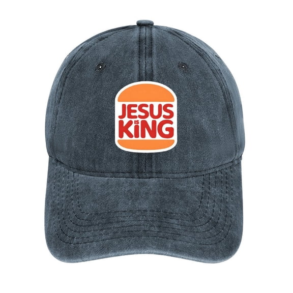 Jesus Is King Navy Baseball Cap for Men Women, Adjustable Snapback Hats Cotton Hat