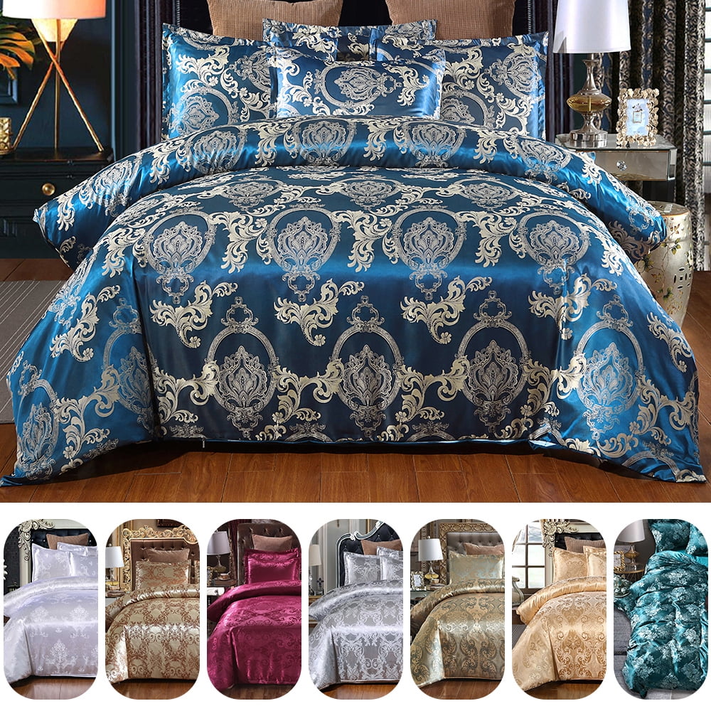 blue jacquard duvet cover