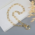 thumbnail image 2 of Giorgio Bergamo Gold Plated Paper Clip Necklace with Heart Lock, Valentine's Day Gift, 2 of 5